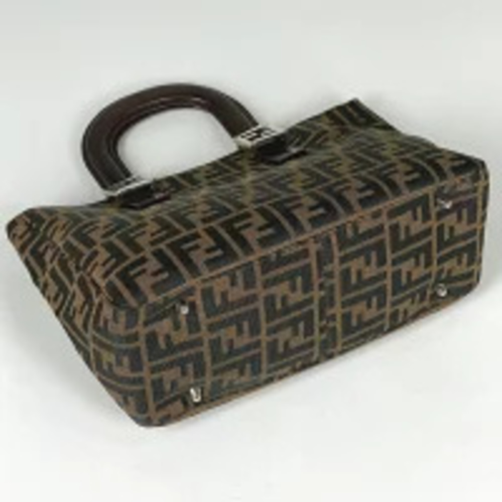 Fendi Zucca handbag tote bag all over canvas brown - Picture 2 of 7